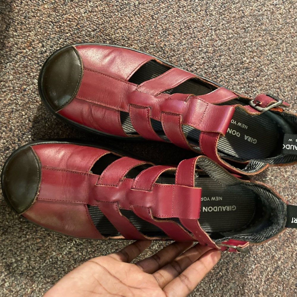 Red Leather Sandals